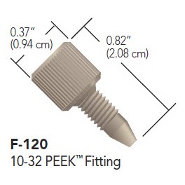 Ecrous PEEK naturel pour tube de 1/16" OD (10 par boîte)